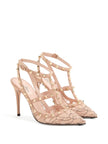 Valentino Garavani Rockstud Lace Pump With Straps 100Mm