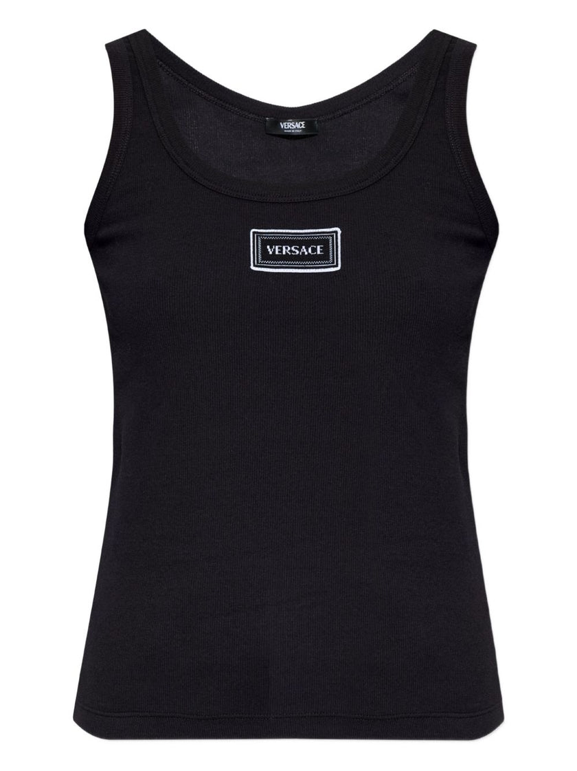 Versace Logo cotton tank top