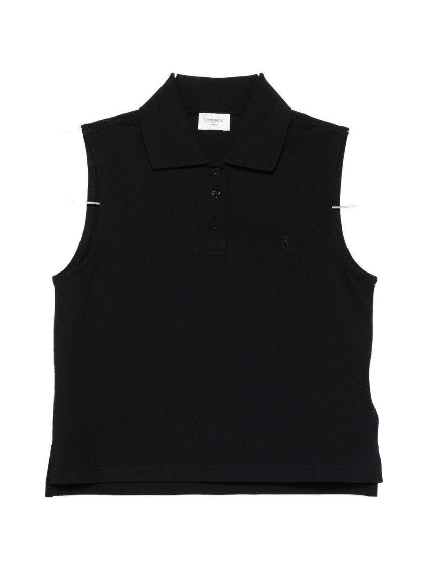 Saint Laurent Cotton sleeveless polo shirt
