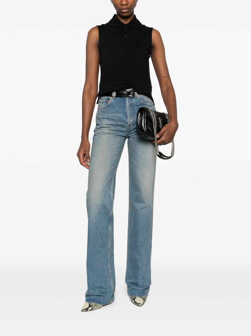 Saint Laurent Cotton sleeveless polo shirt