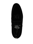 Giorgio Armani Embroidered logo velvet loafers