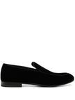 Giorgio Armani Embroidered logo velvet loafers