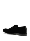 Giorgio Armani Embroidered logo velvet loafers