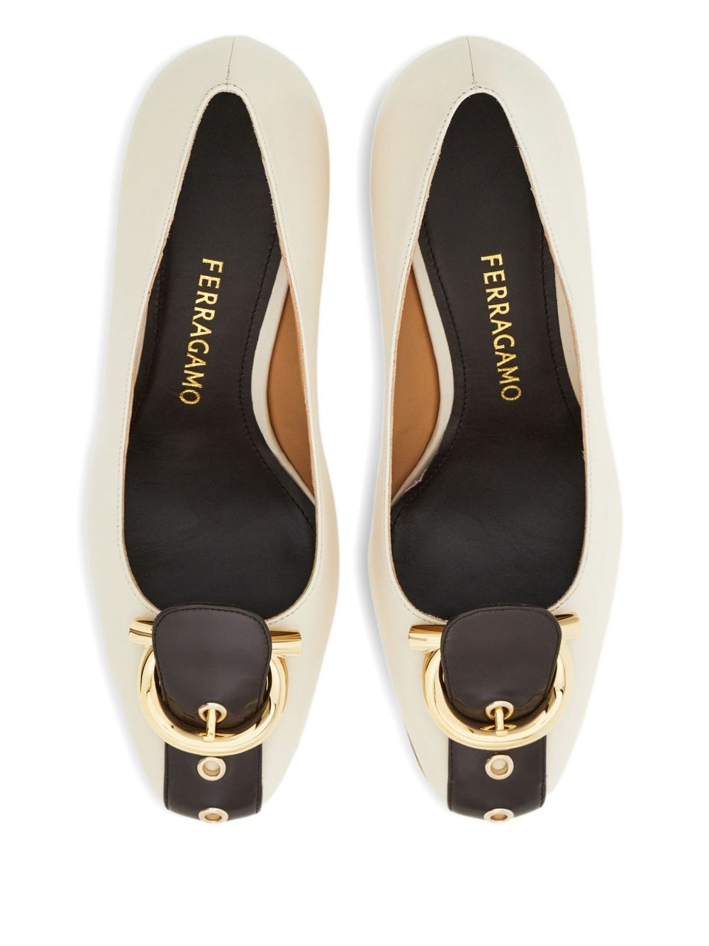 Ferragamo Gancini block heel pump