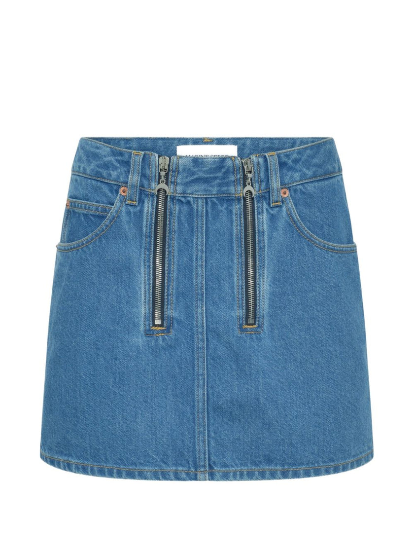 Marine Serre Denim mini skirt