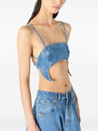 Marine Serre Denim bra top
