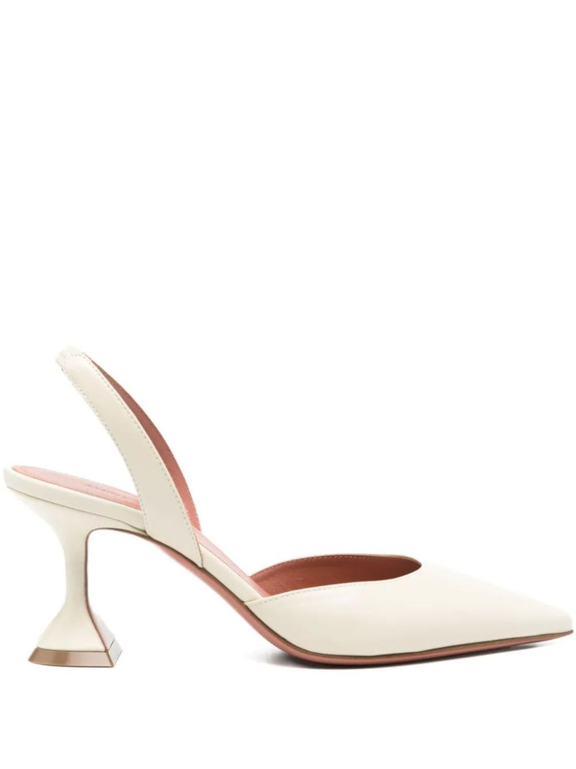 Amina Muaddi Holli Leather Slingback Pumps