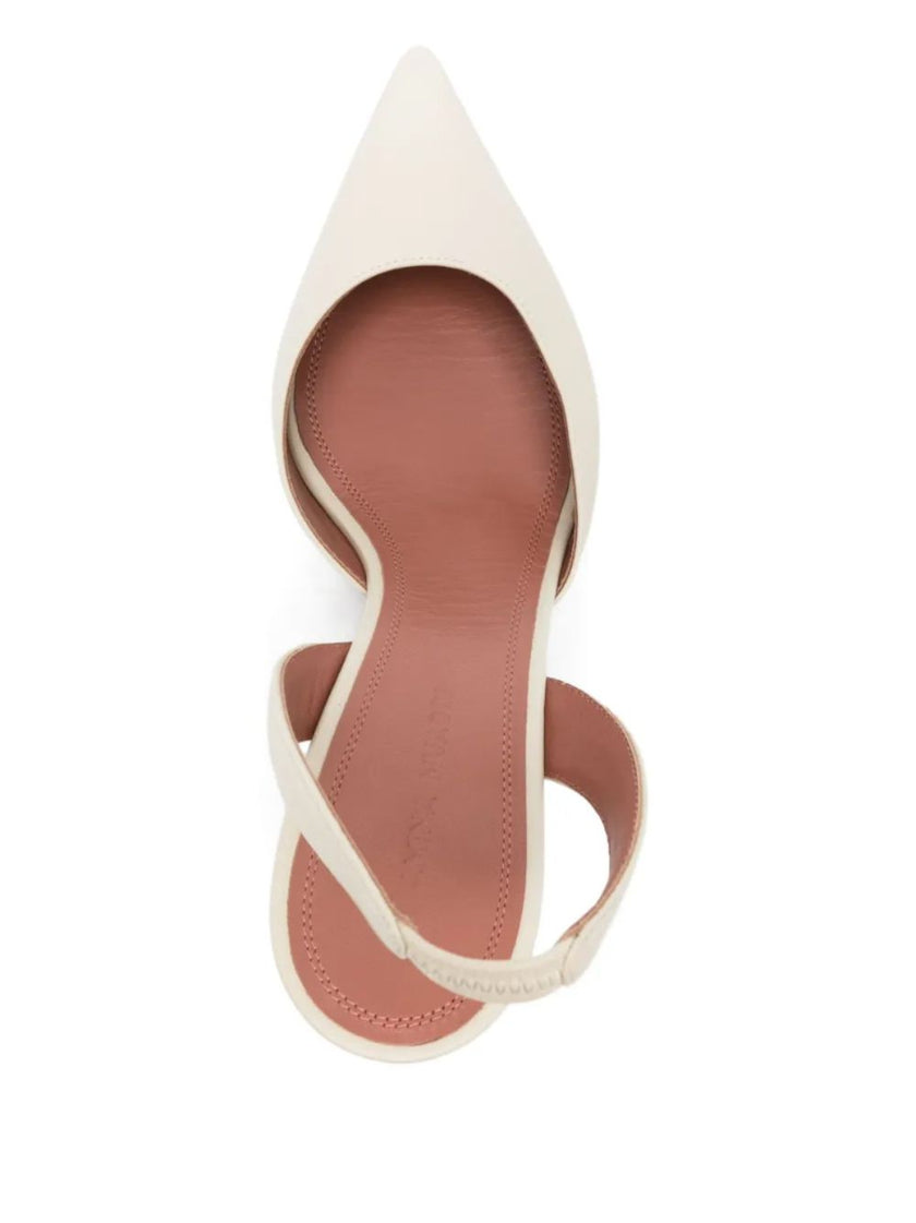 Amina Muaddi Holli Leather Slingback Pumps