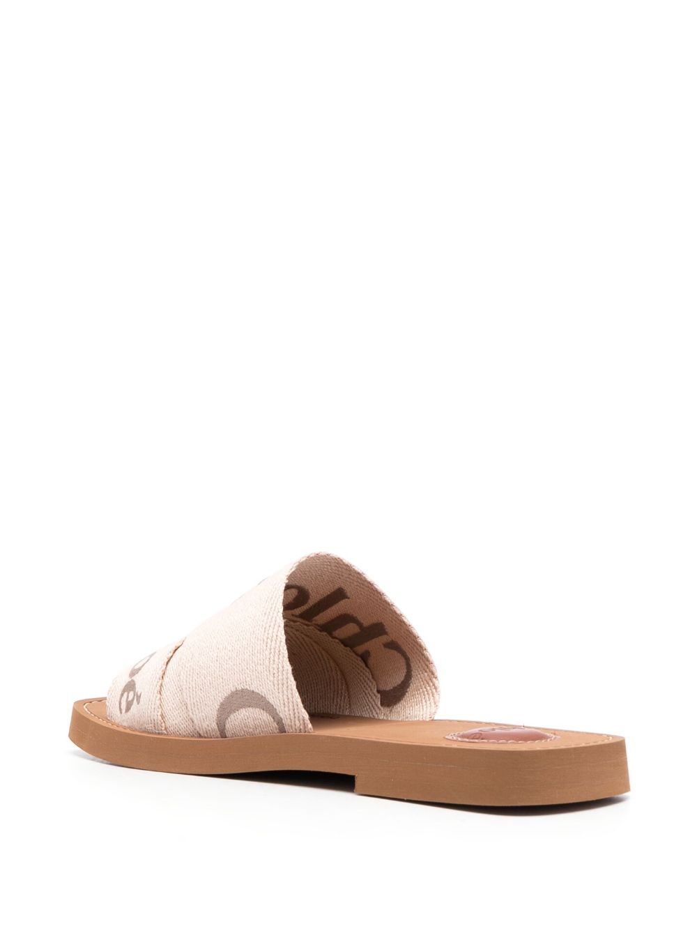 Chloé Chloe Woody Linen Flat Sandals