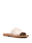 Chloé Chloe Woody Linen Flat Sandals