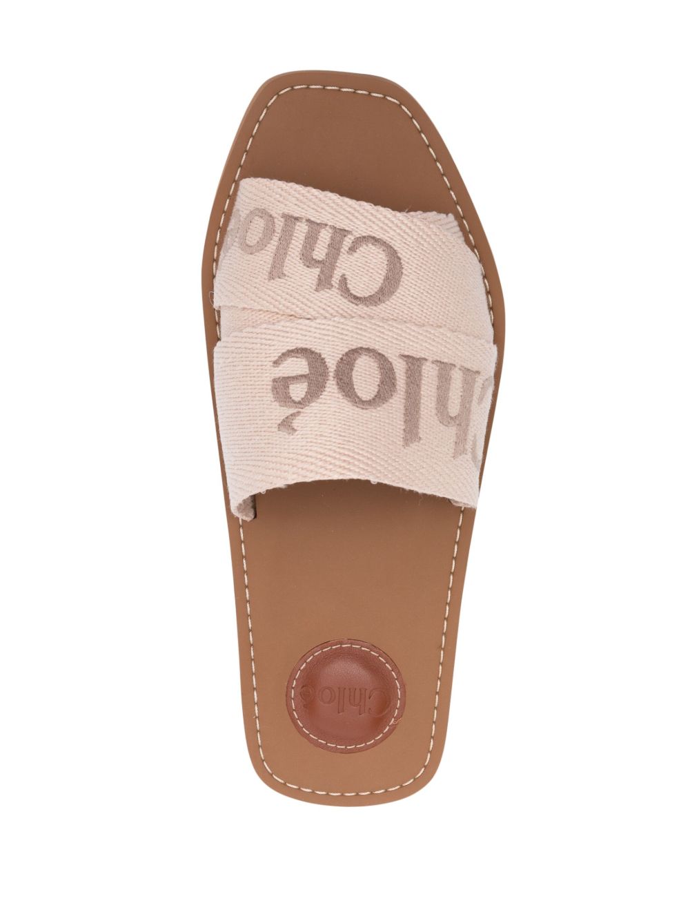 Chloé Chloe Woody Linen Flat Sandals