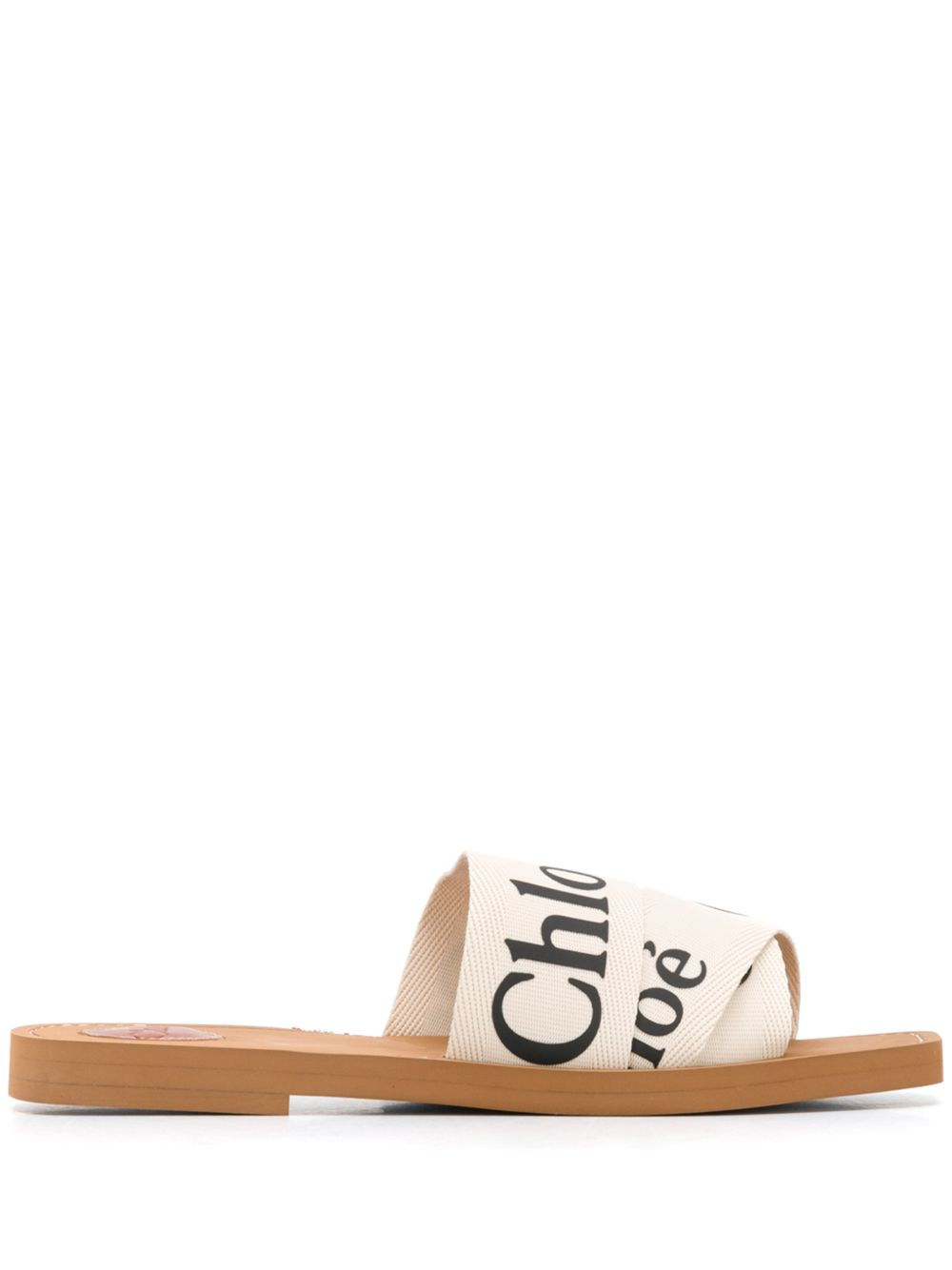 Chloé Chloe Woody Linen Flat Sandals