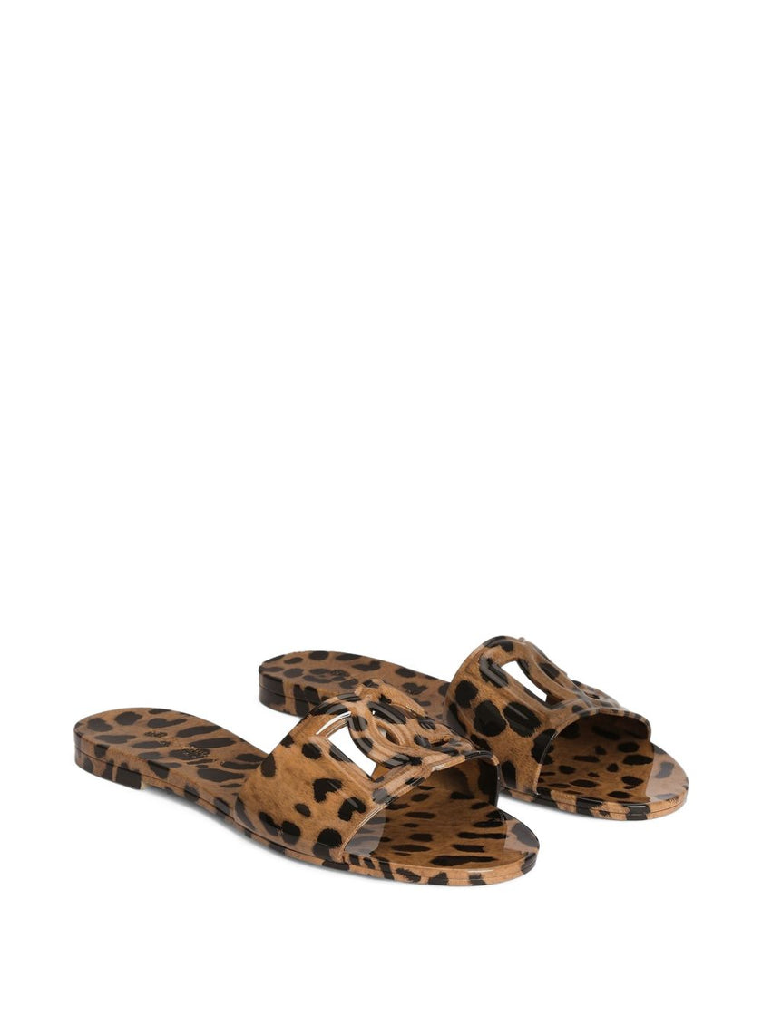 Dolce & Gabbana Leopard-Print Rubber Beachwear Slides