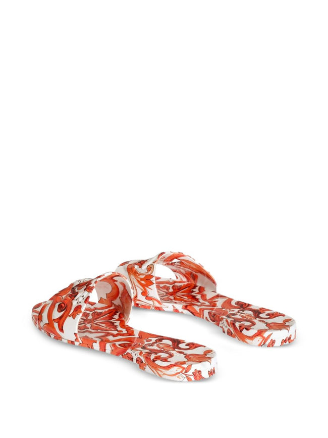Dolce & Gabbana Majolica-Print Rubber Beachwear Slides