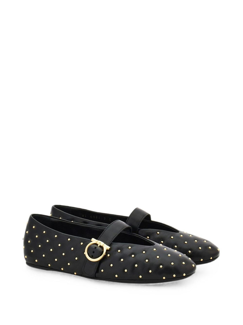 Ferragamo Leather Quilted Ballet Flats