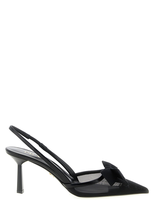 Prada Mesh Slingback With Bow