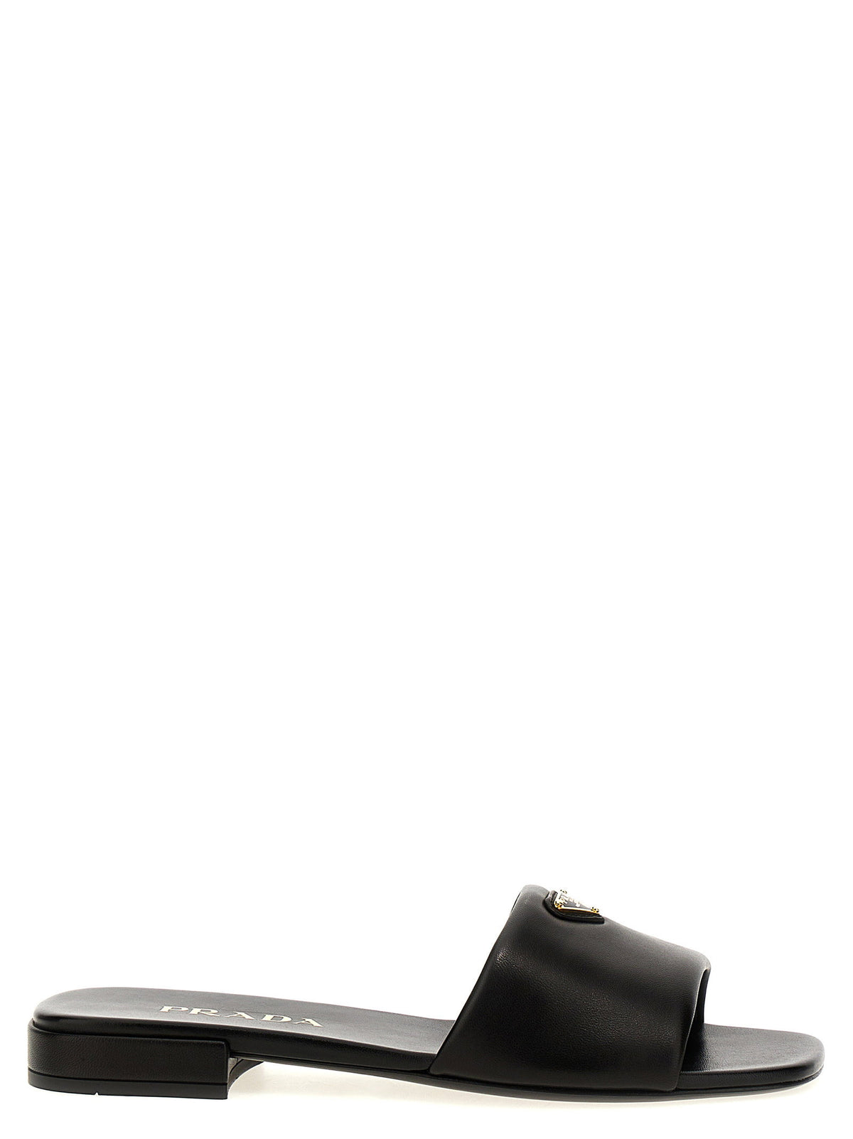 Prada Logo Leather Sandals