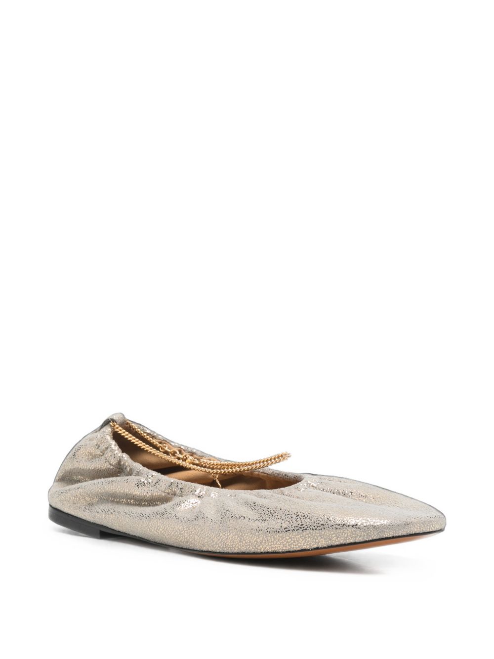 Stella McCartney Metallic Chain Ballet Flats