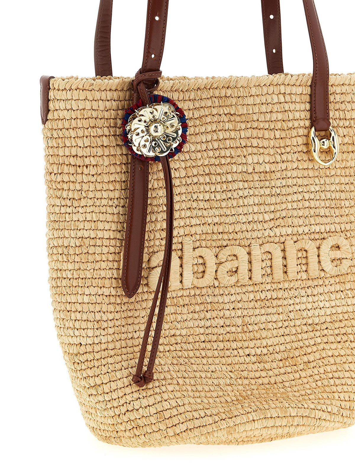 Paco Rabanne Natural Raffia Tote Bag Shopping Bag