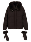 Yves Salomon Flannel Down Jacket With Mittens