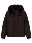 Yves Salomon Flannel Down Jacket With Mittens