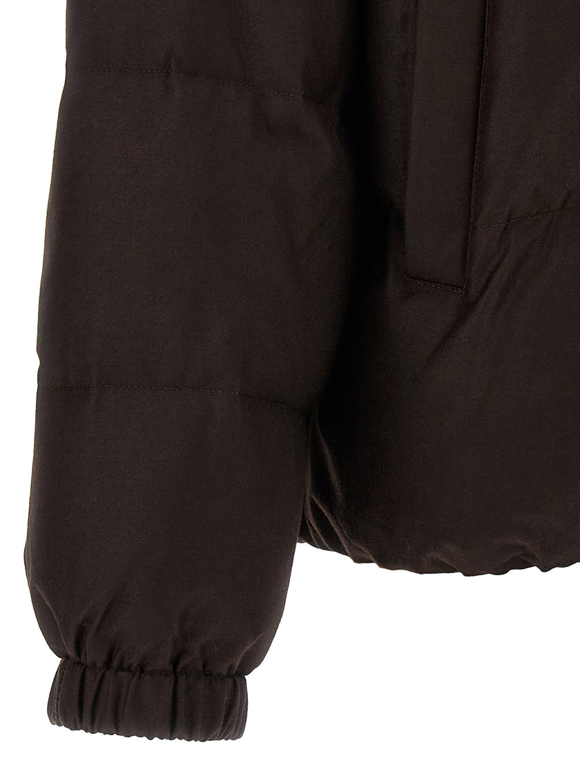 Yves Salomon Flannel Down Jacket With Mittens