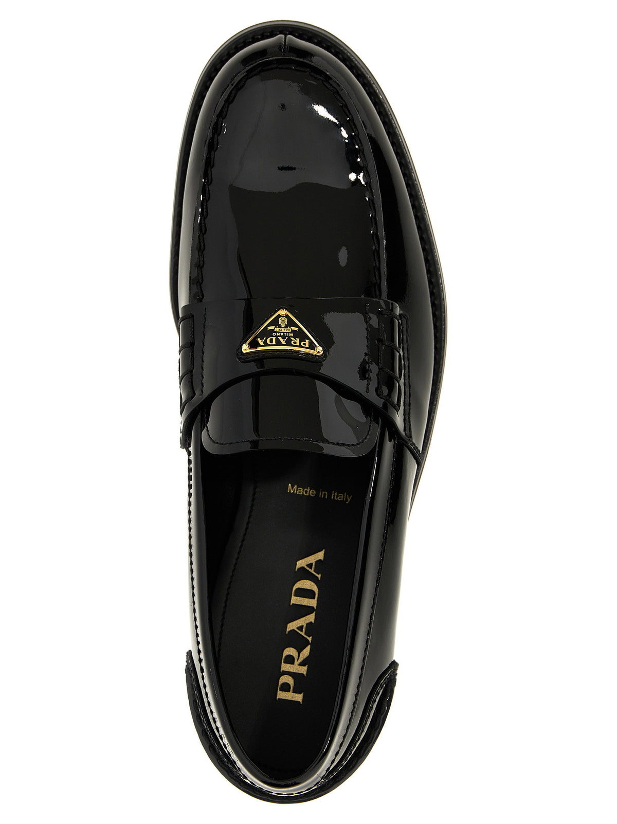 Prada Logo Patent Leather Loafer