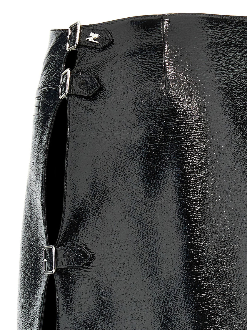 Courreges Mini Multi Sangle Vinyl Skirt