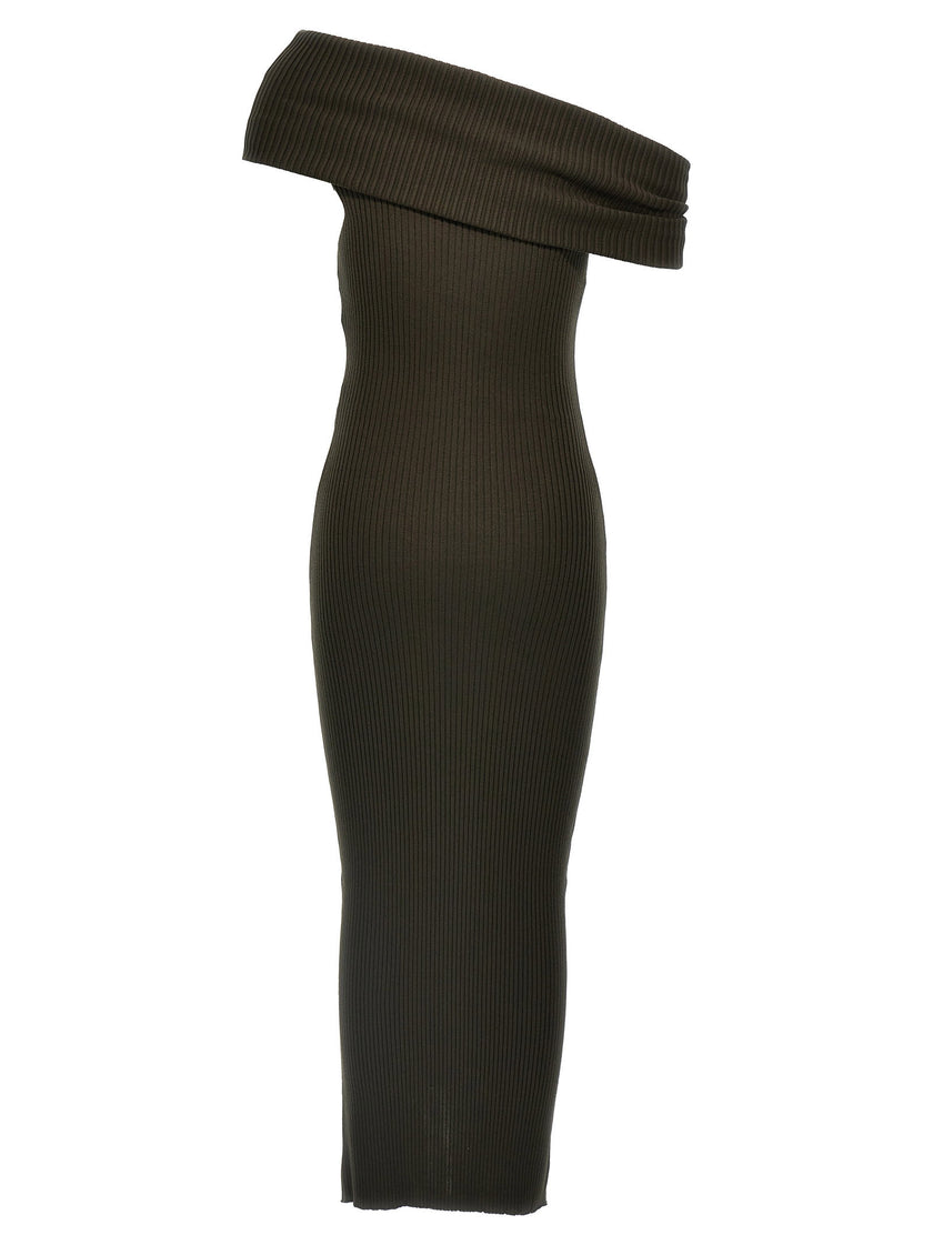 Courreges Twist Rib Knit Long Dress