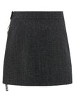 Courreges Zipped Caviar Mini Skirt