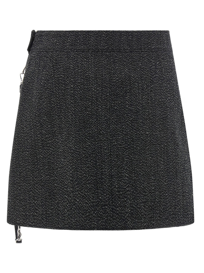Courreges Zipped Caviar Mini Skirt