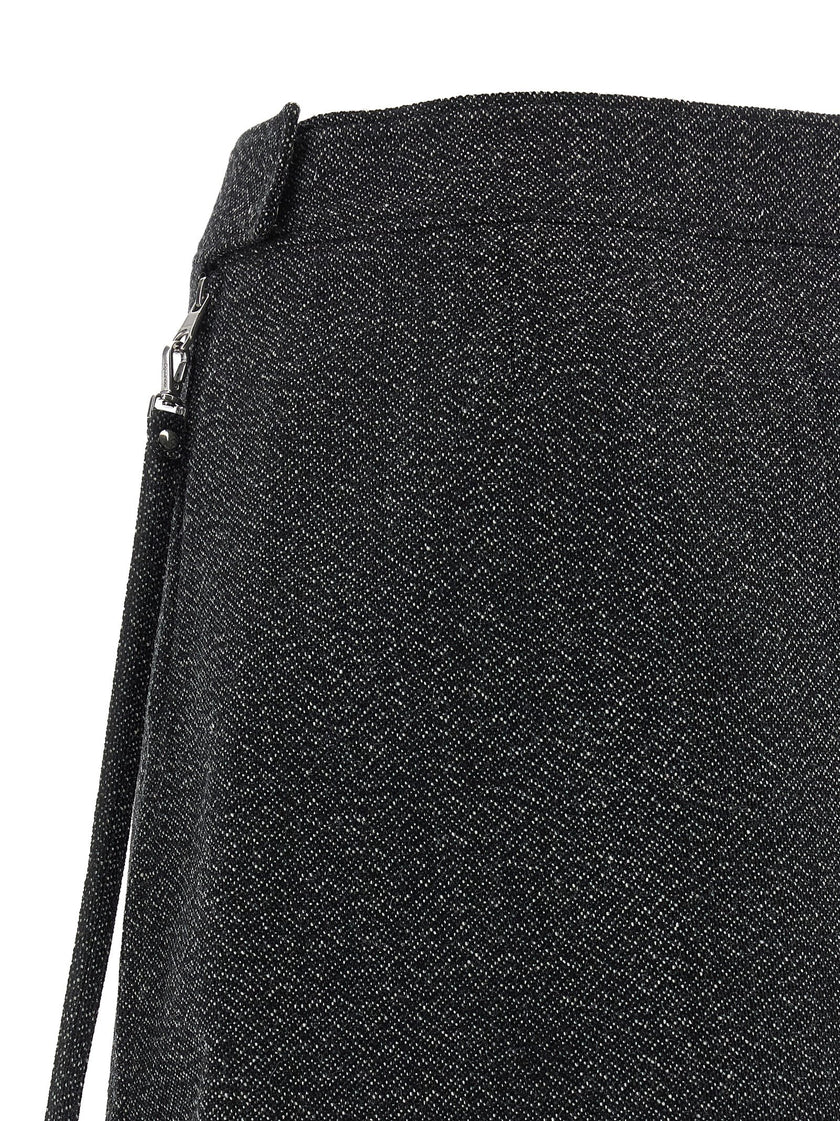 Courreges Zipped Caviar Mini Skirt