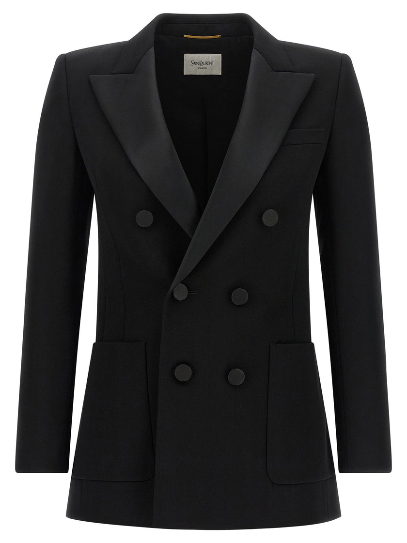 Saint Laurent Satin Lapel Blazer