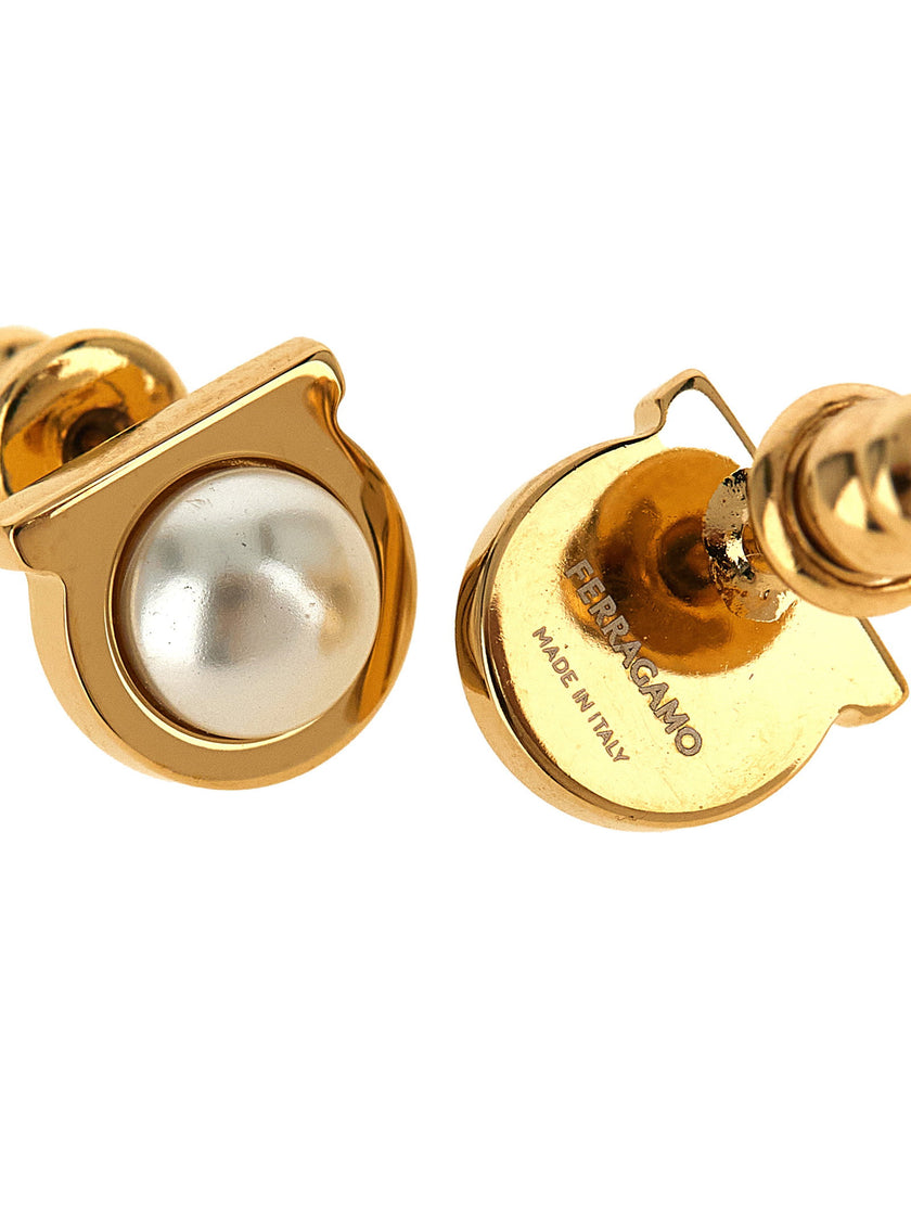Ferragamo Gancini Pearl Earrings