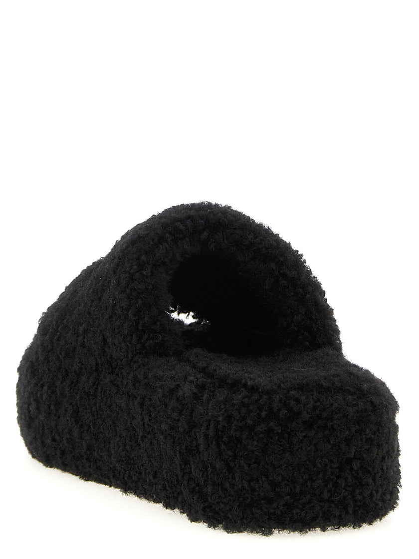 Balenciaga Furry Platform Slides