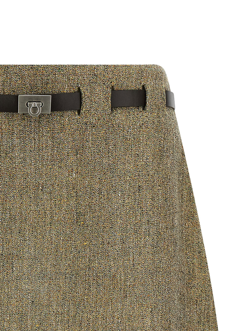 Ferragamo Gancini Belt Skirt