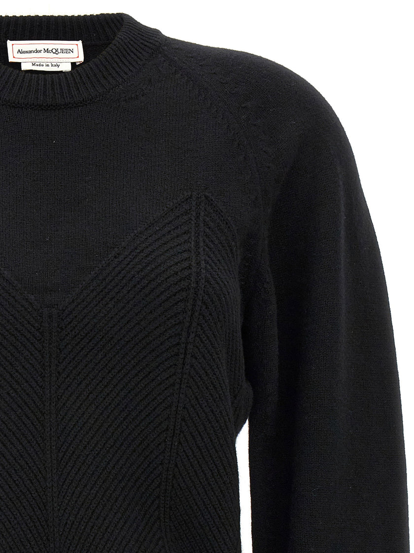 Alexander McQueen Chevron Corset Sweater