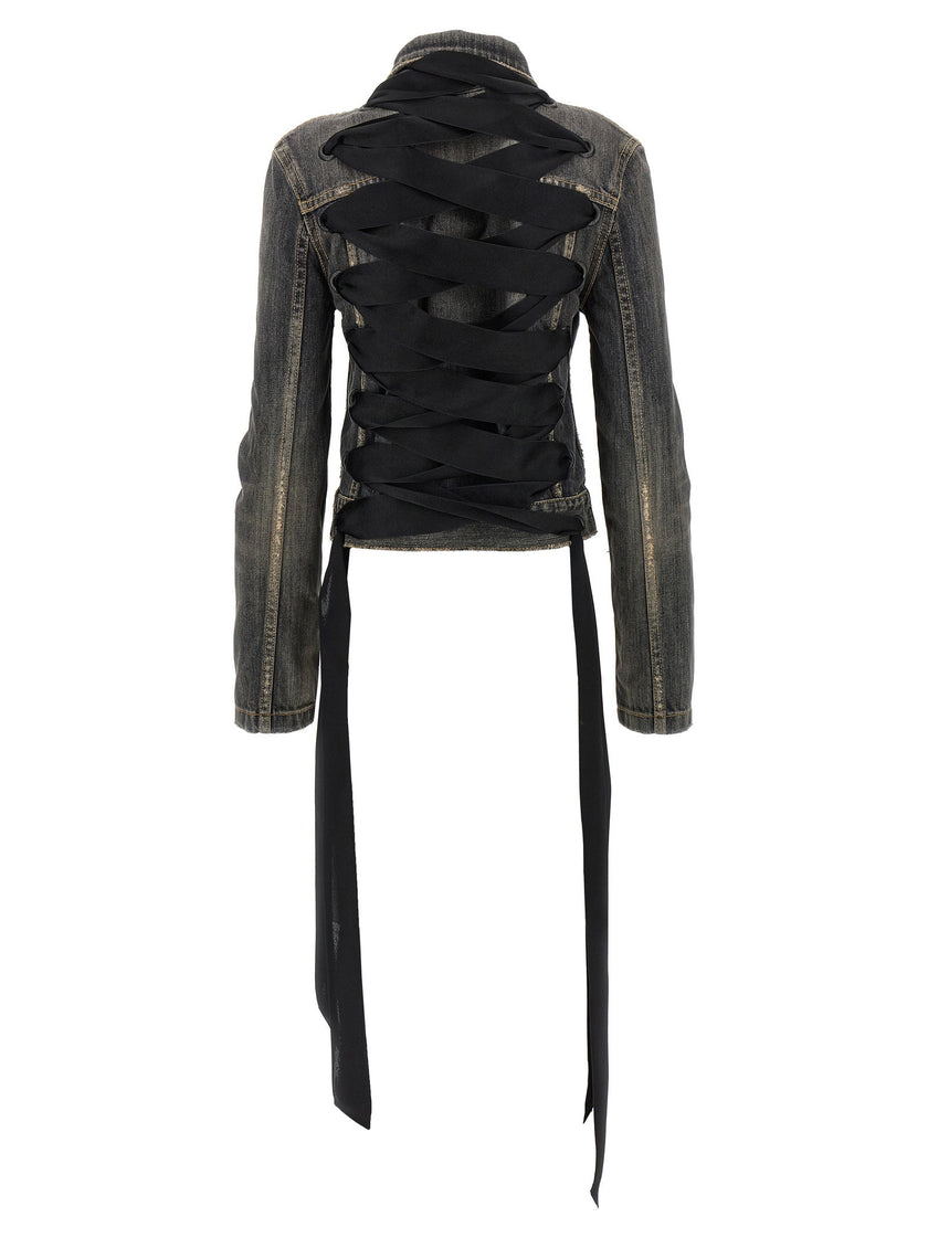 Balenciaga Lace Up Denim Jacket