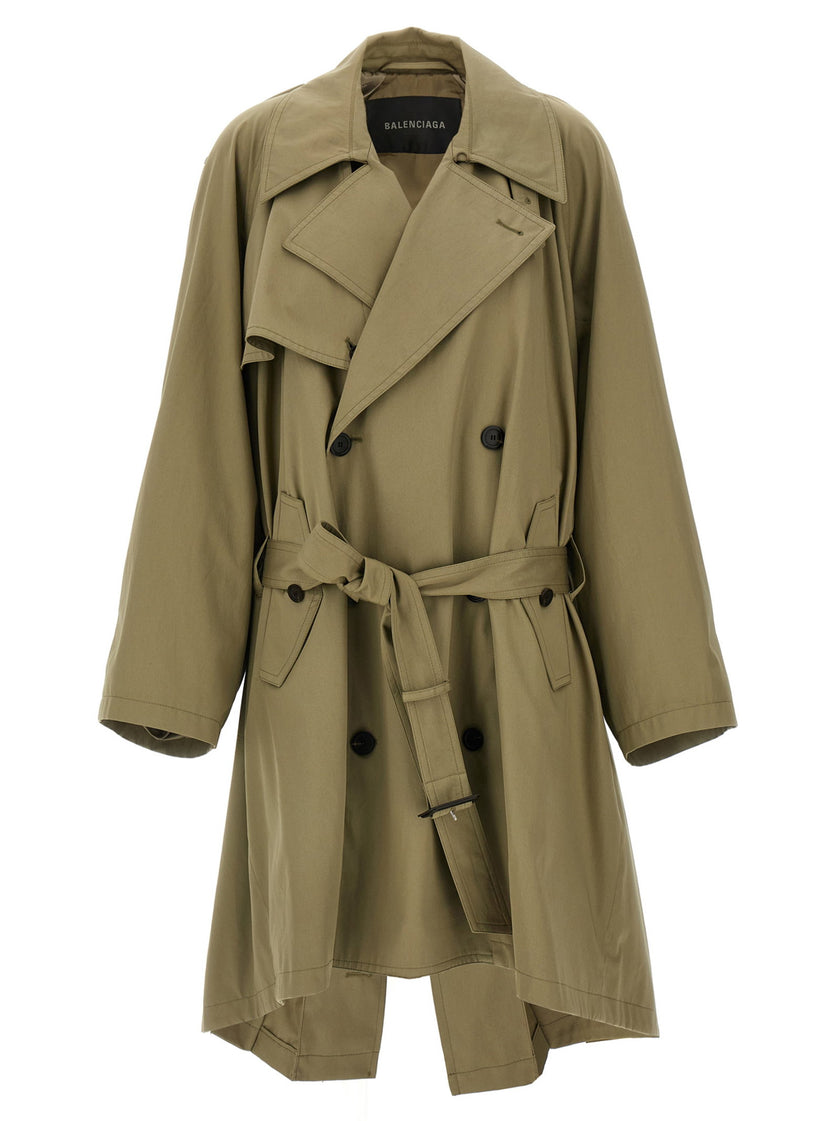Balenciaga Draped Neck Trench Coat