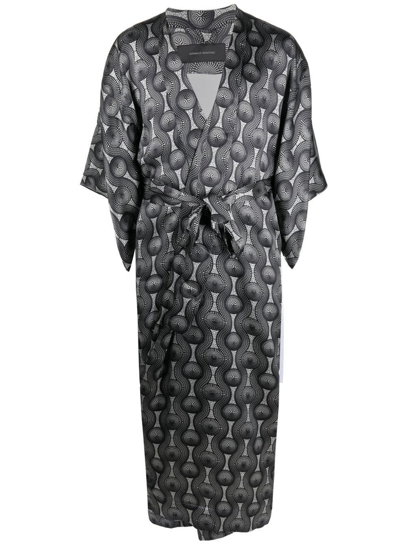 Ozwald Boateng Printed silk long kimono