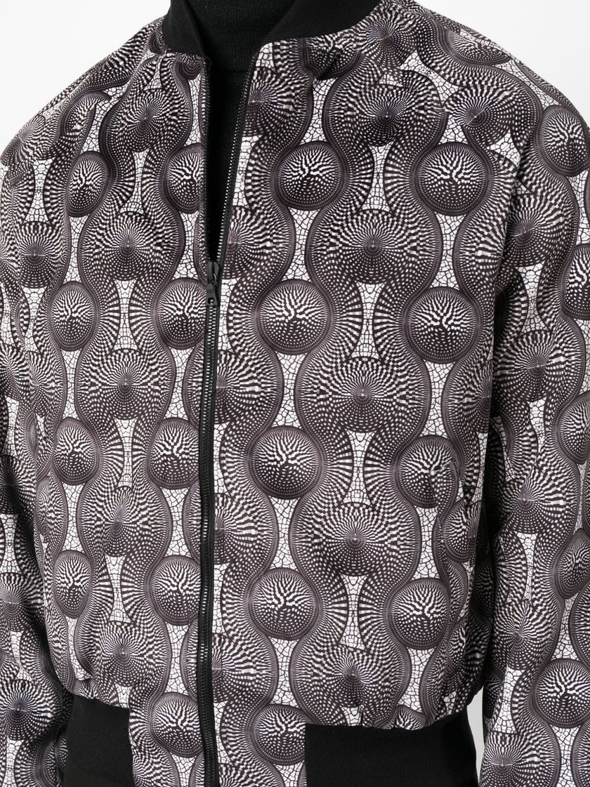 Ozwald Boateng Printed velvet bomber jacket