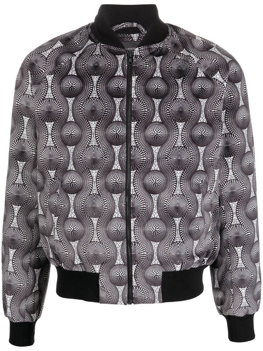 Ozwald Boateng Printed velvet bomber jacket