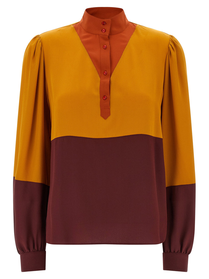 Saint Laurent Color-block Blouse