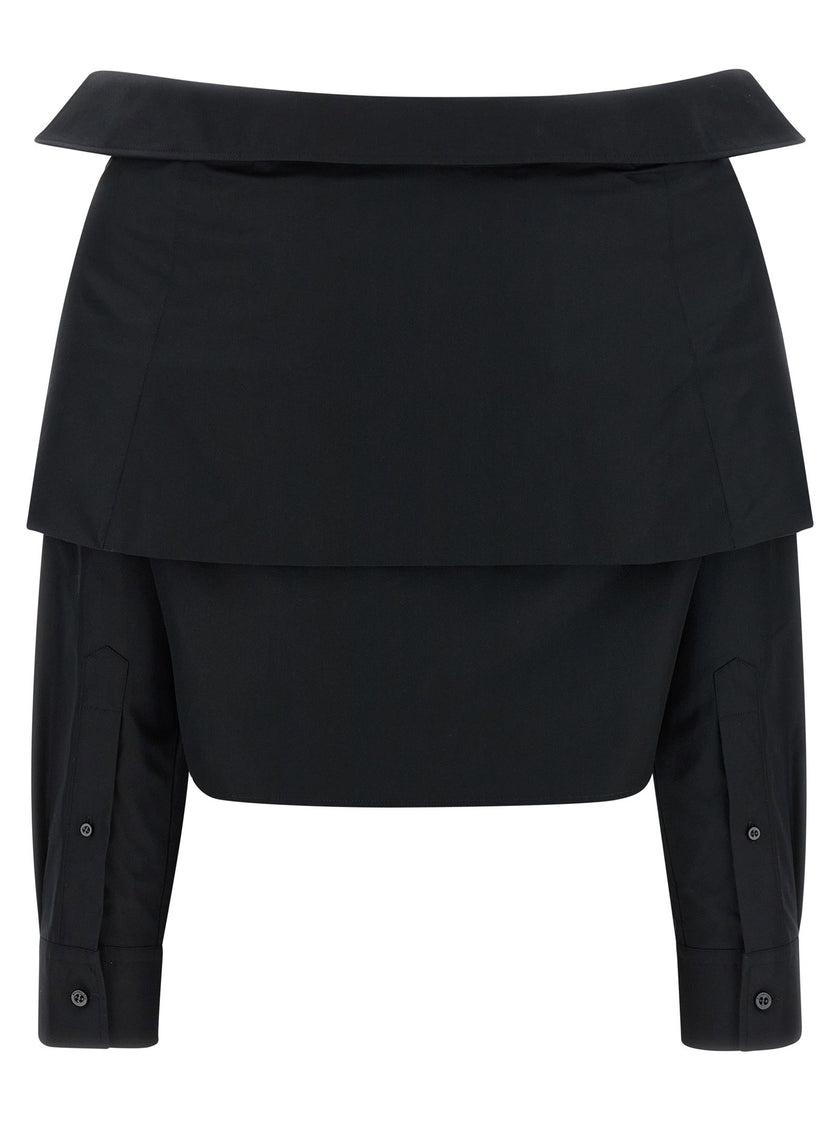 Balenciaga Crop Shirt Off The Shoulder