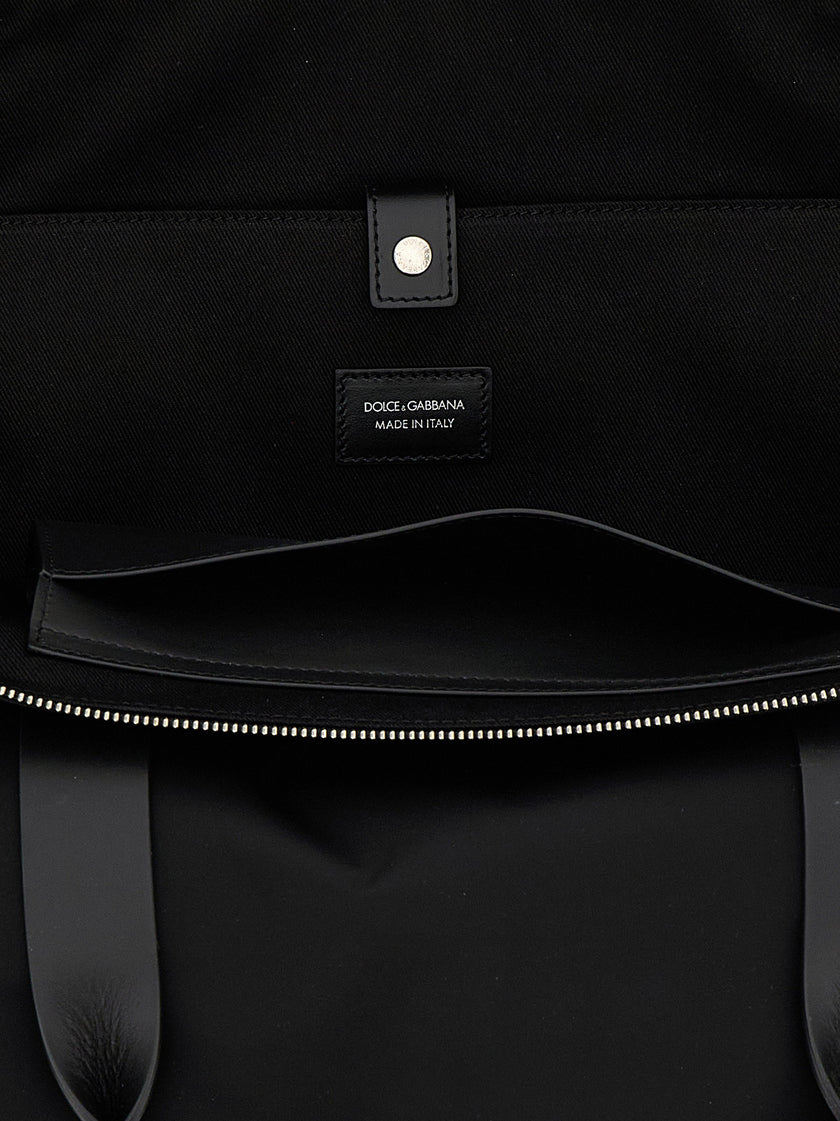 Dolce & Gabbana Media Logo Patch Shopping Bag