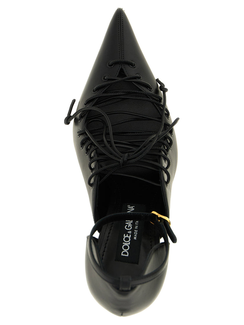 Dolce & Gabbana Leather Pumps With Lace-up