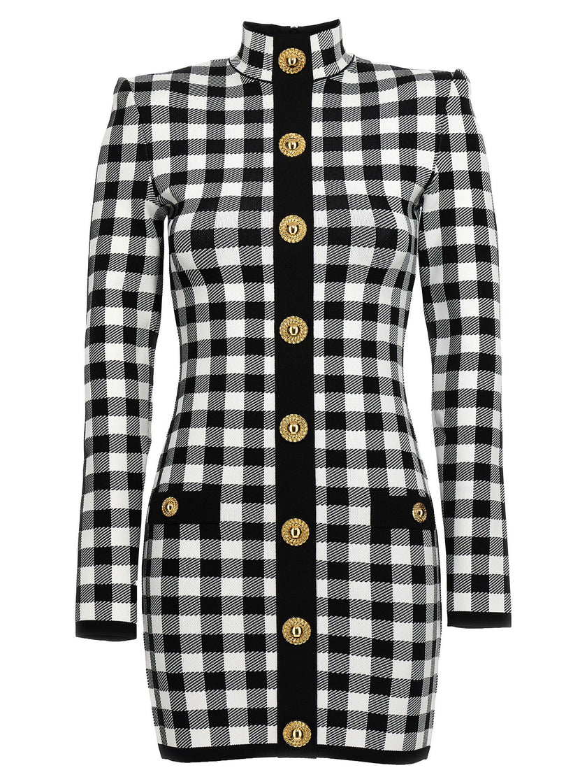 Balmain Vichy Knit Dress