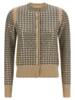 Ermanno Scervino Check Cardigan With Crystals