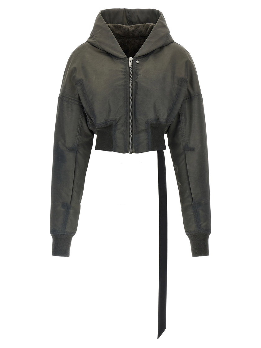 Drkshdw Hooded Cropped Flight Bomber Jacket