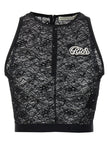 Alessandra Rich Rhinestone Lace Top
